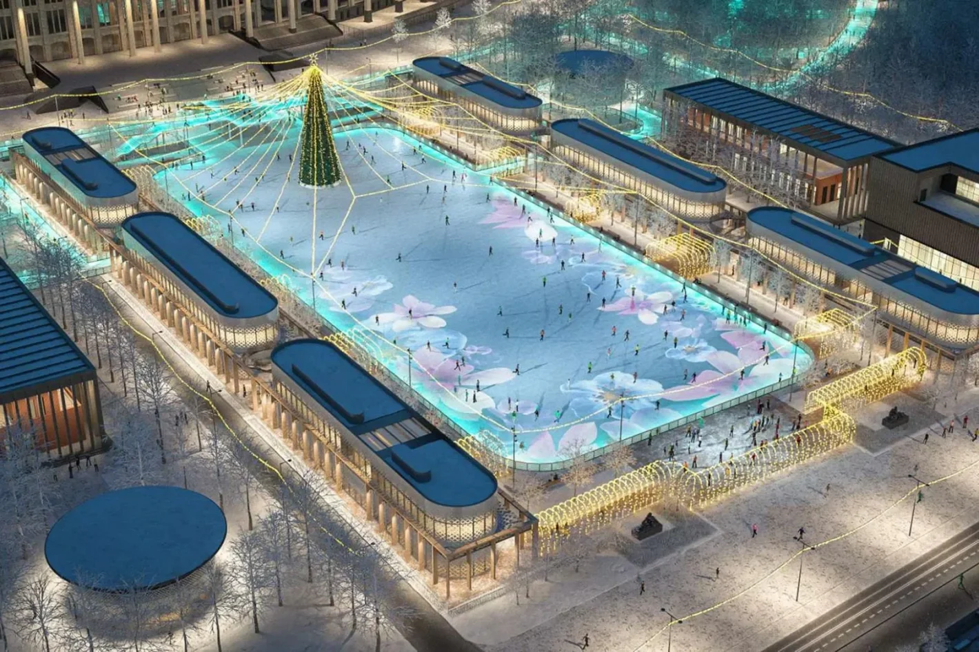 Масштабный проект по благоустройству и модернизации площади Лужников Zima Luzhniki
